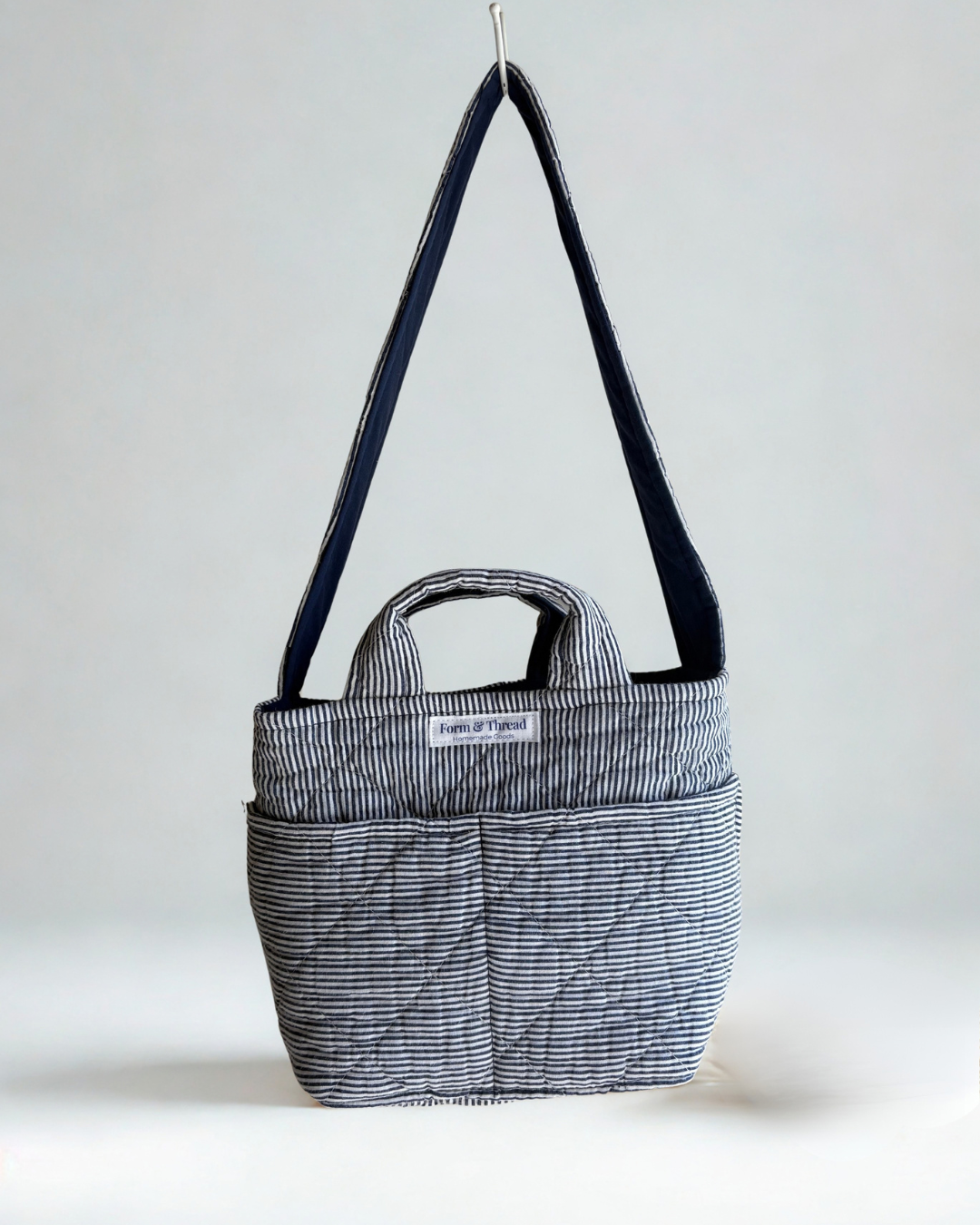 Blue Striped Tote - Mini