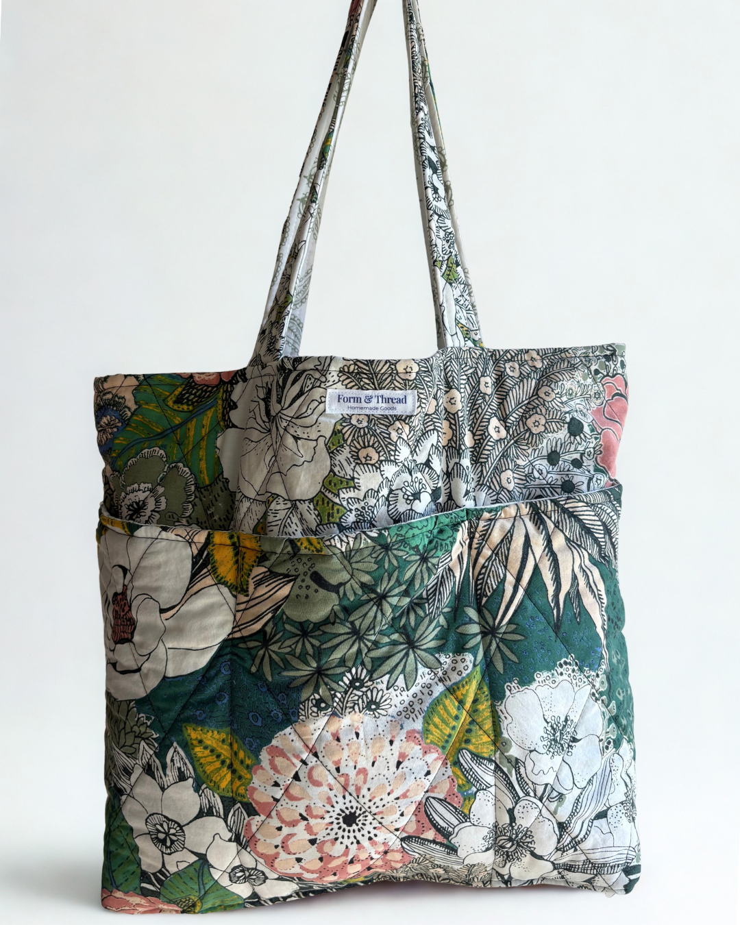 Green Floral Tote - Regular