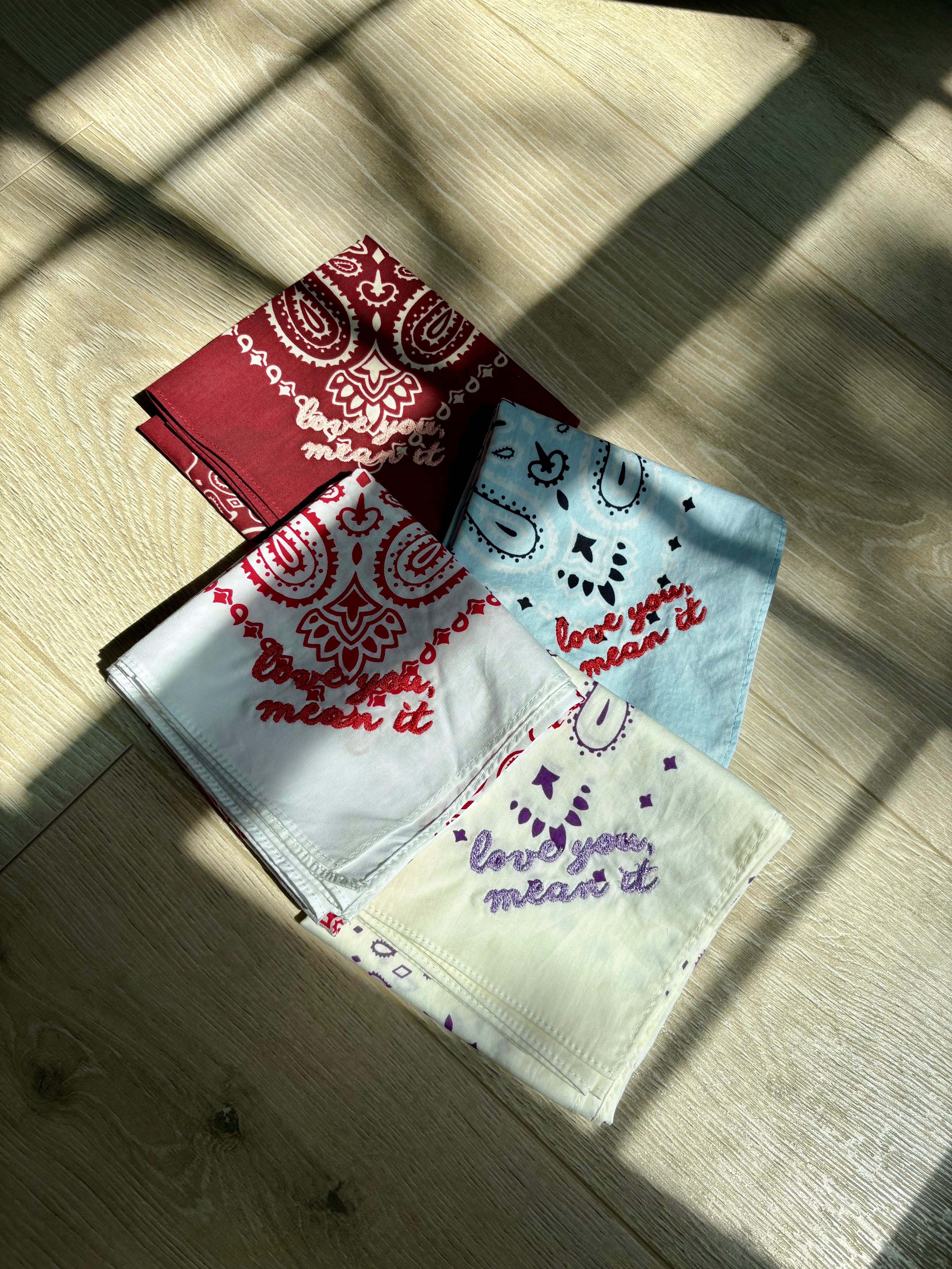 "Love you, mean it" Bandana